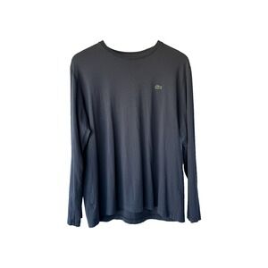 Lacoste Pima Cotton Long Sleeve Shirt Mens 6 L-XL Gray Minimalist Gorpcore Basic